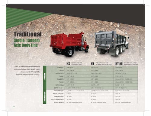 Traditional Single Tandem Axle Body Line 1